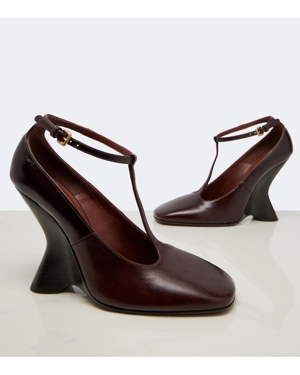 Dries Van Noten Brown Leather Wedges