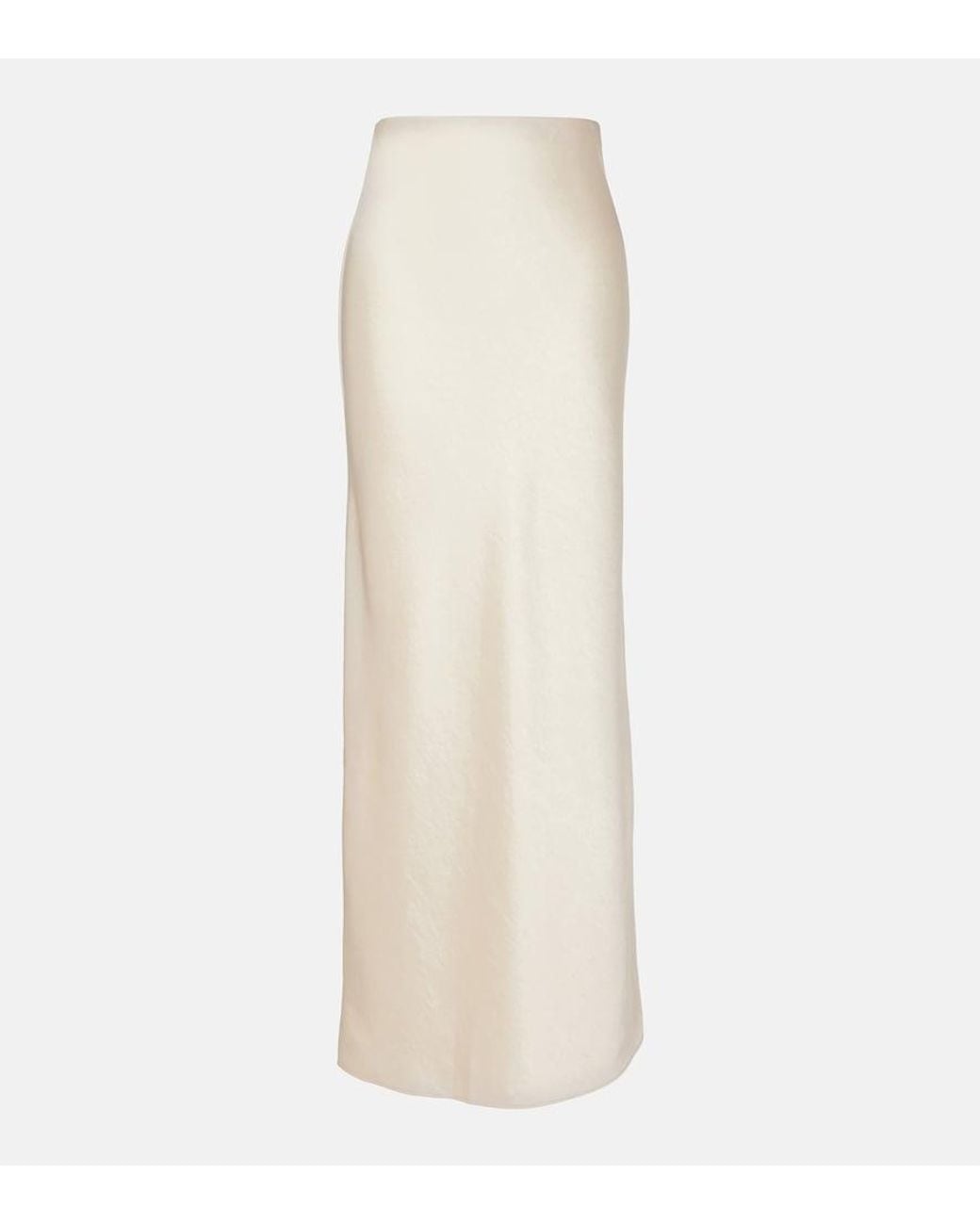 Vince White Satin Maxi Skirt