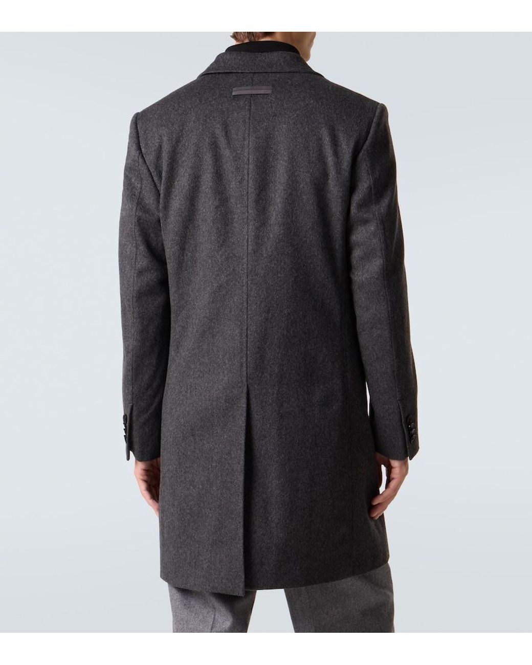 Zegna Black Wool And Cashmere-Blend Coat for men