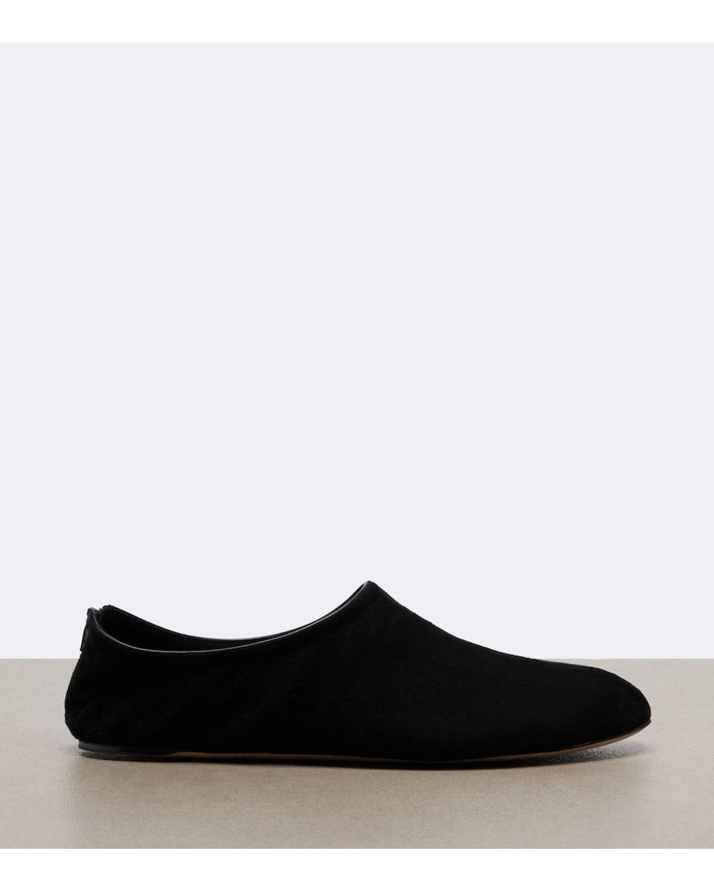The Row Black Stellene Suede Slip-On Shoes