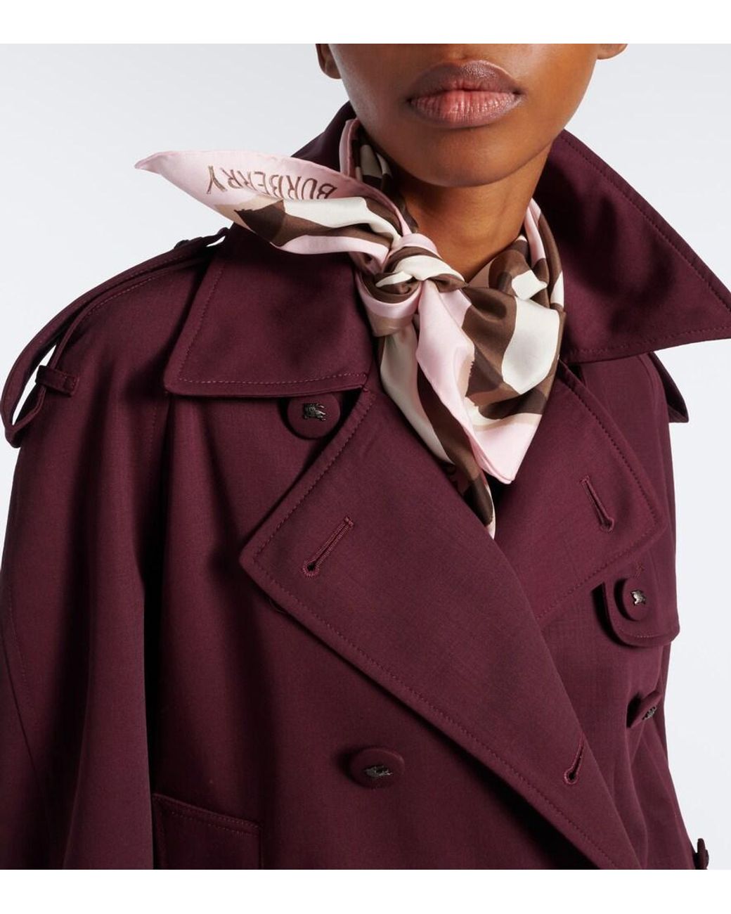 Burberry Pink Check Silk Poplin Scarf