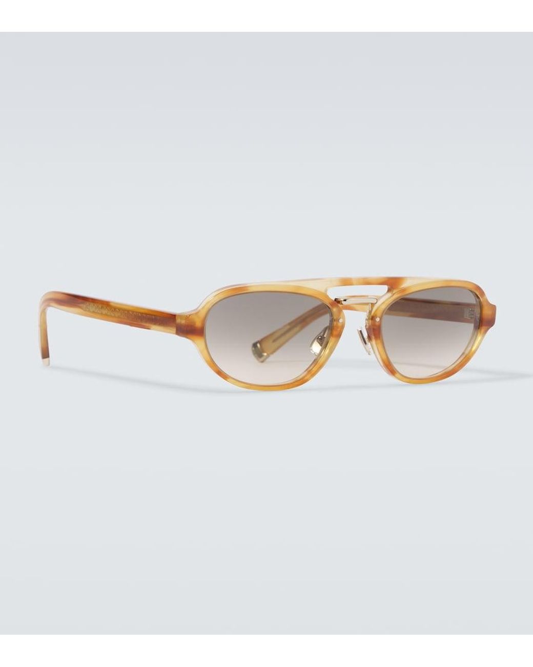Brunello Cucinelli Brown Tortoiseshell-Effect Browline Sunglasses for men