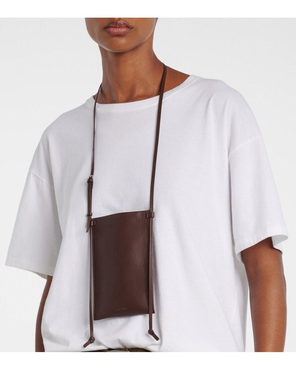 The Row Brown Etui Mit Riemen Camie Aus Leder