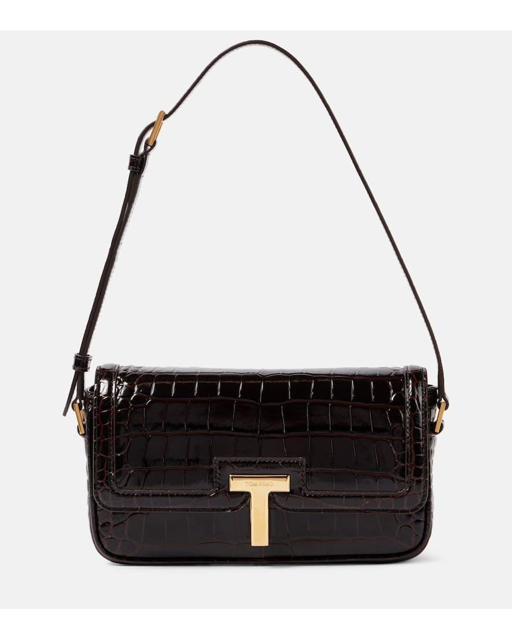 Tom Ford Wallis E/W Small Patent Leather Shoulder Bag in