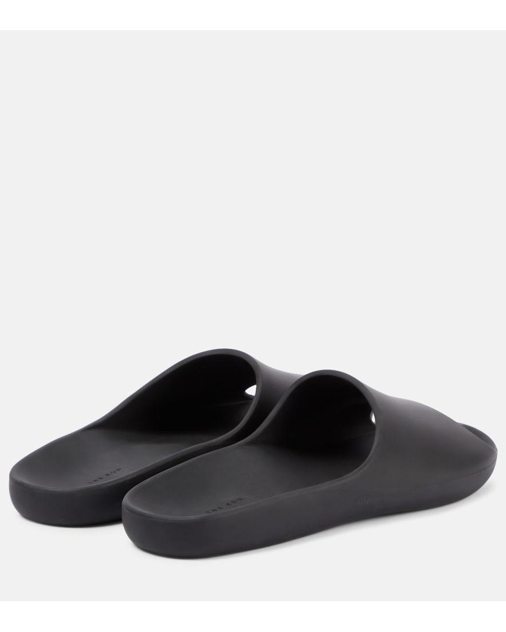The Row Black Ama Rubber Slide Sandal