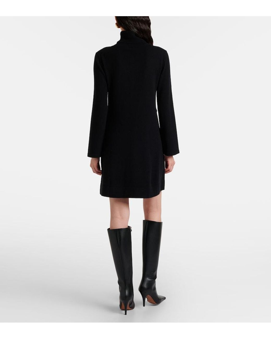 Rixo Black Elliette Wool And Cashmere Minidress