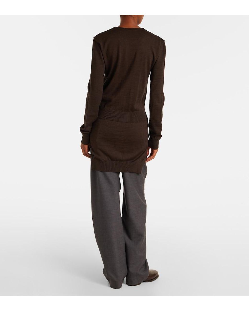 Lemaire Brown Trompe L'Oeil Wool-Blend Sweater