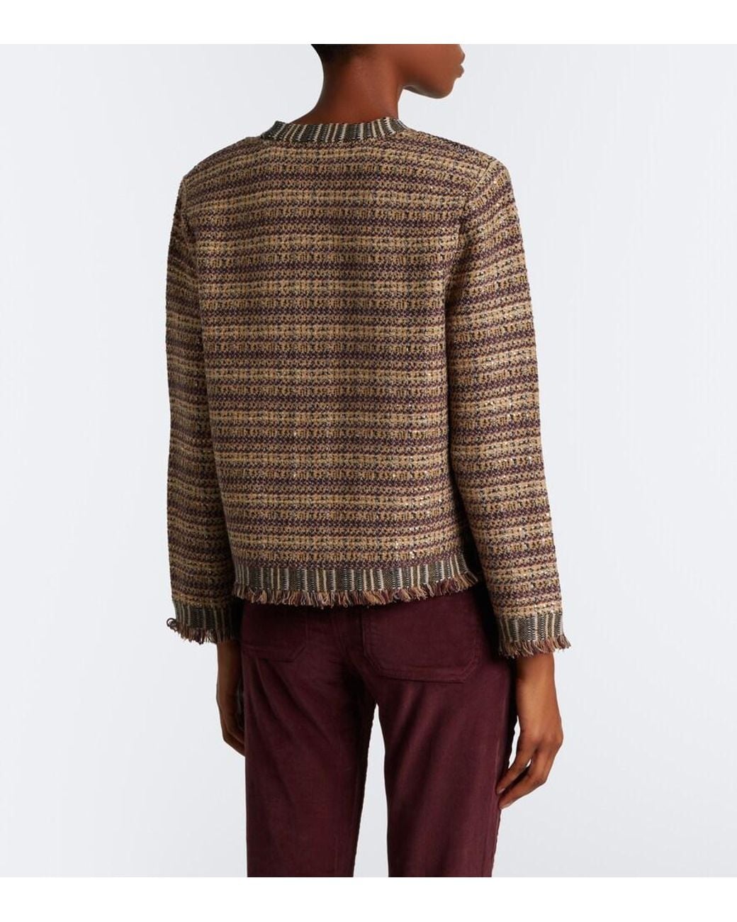 Veronica Beard Brown Sariyah Cropped Tweed Jacket