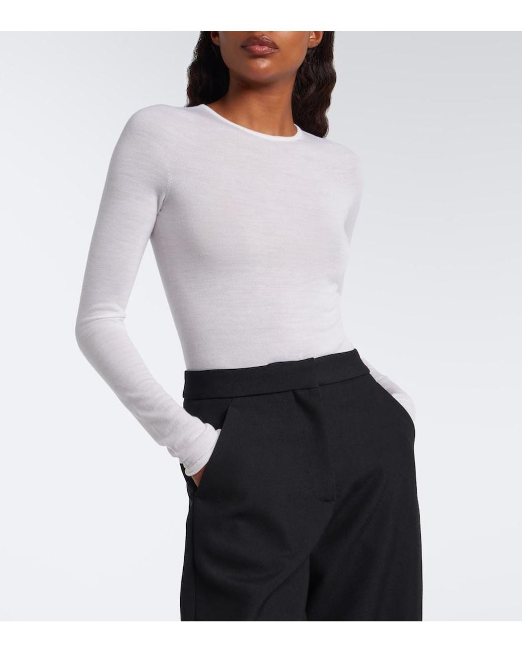 Alaïa White Wool Bodysuit