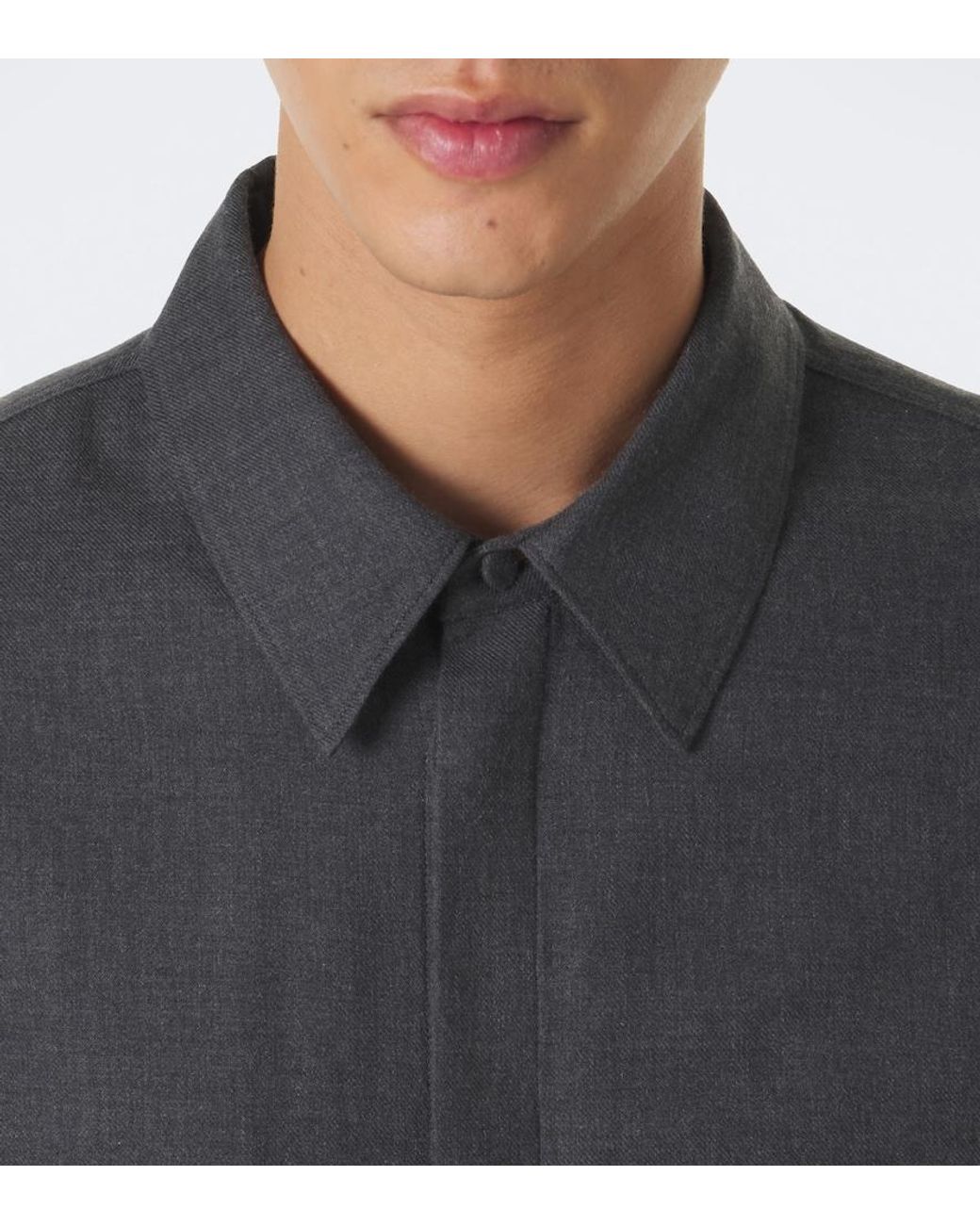 Gabriela Hearst Gray Abbe Cotton And Cashmere Shirt for men