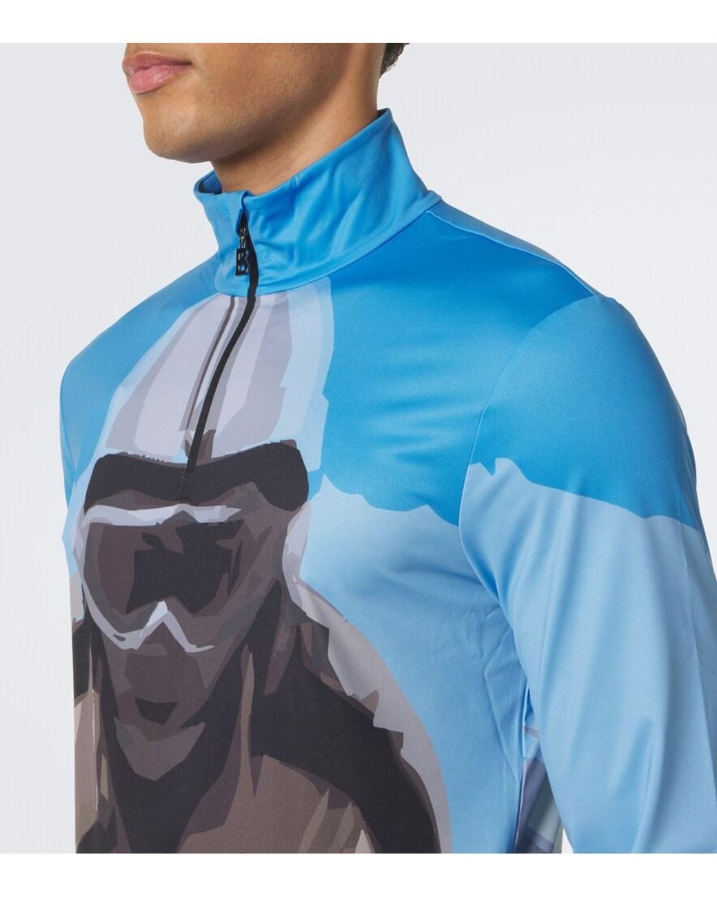 Bogner Blue Verti Printed Ski Top for men
