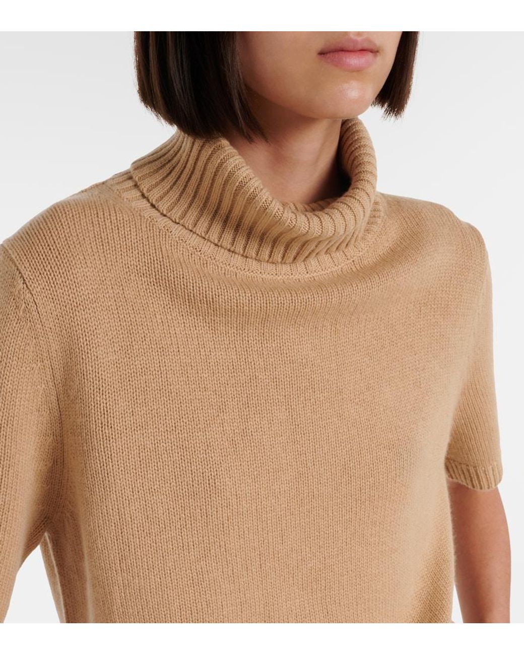 Jardin Des Orangers Natural Turtleneck Wool And Cashmere Sweater