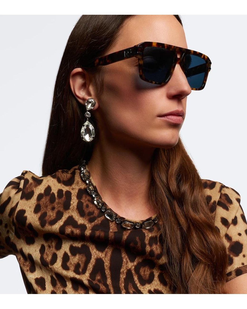 Dolce & Gabbana Blue Dg Griffe Rectangular Sunglasses