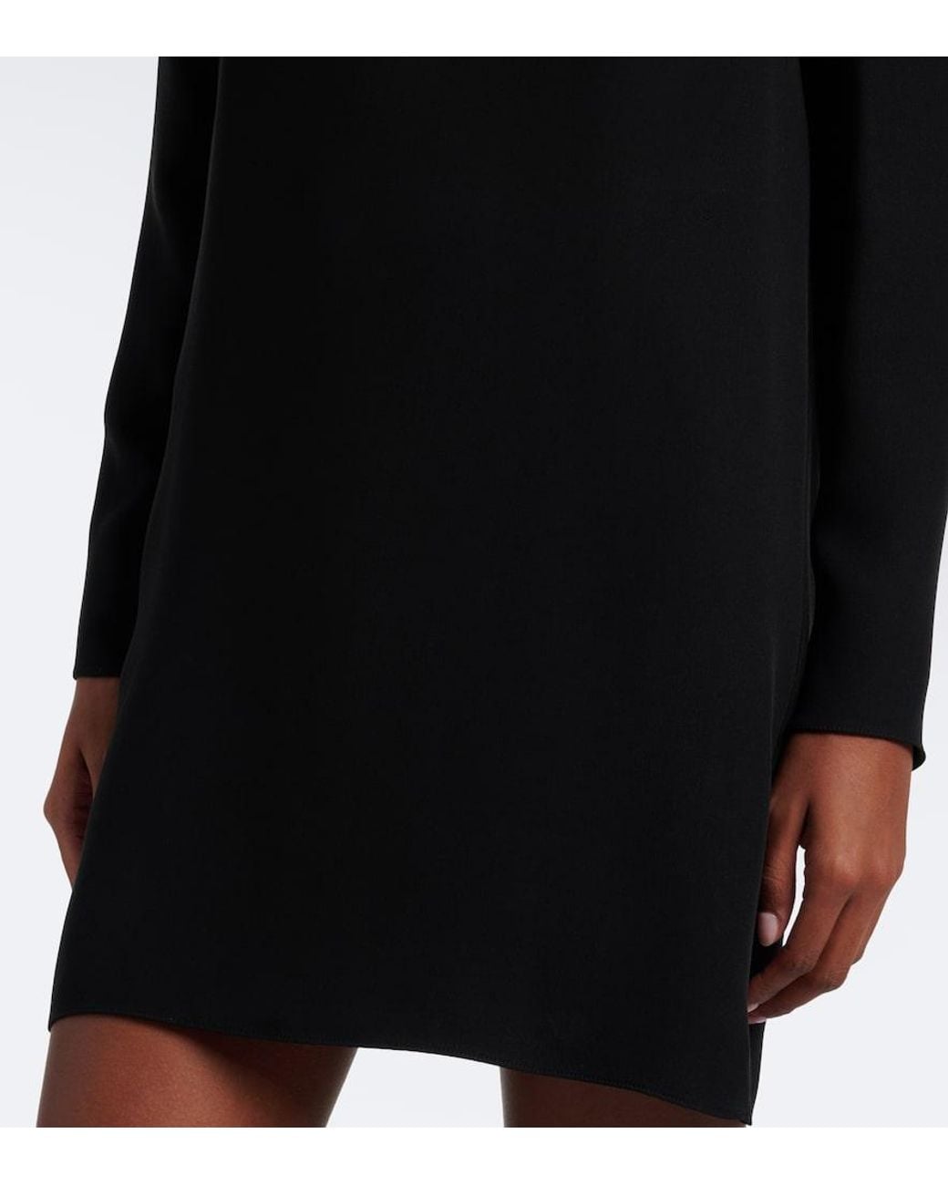 Valentino Garavani Black Cady Couture Satin-Trimmed Minidress