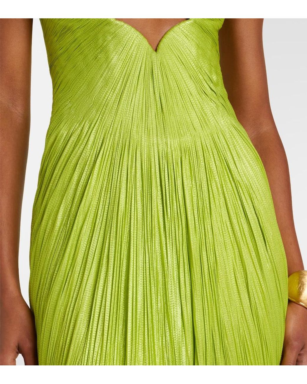 Maria Lucia Hohan Green Stephanie Tulle Bustier Gown
