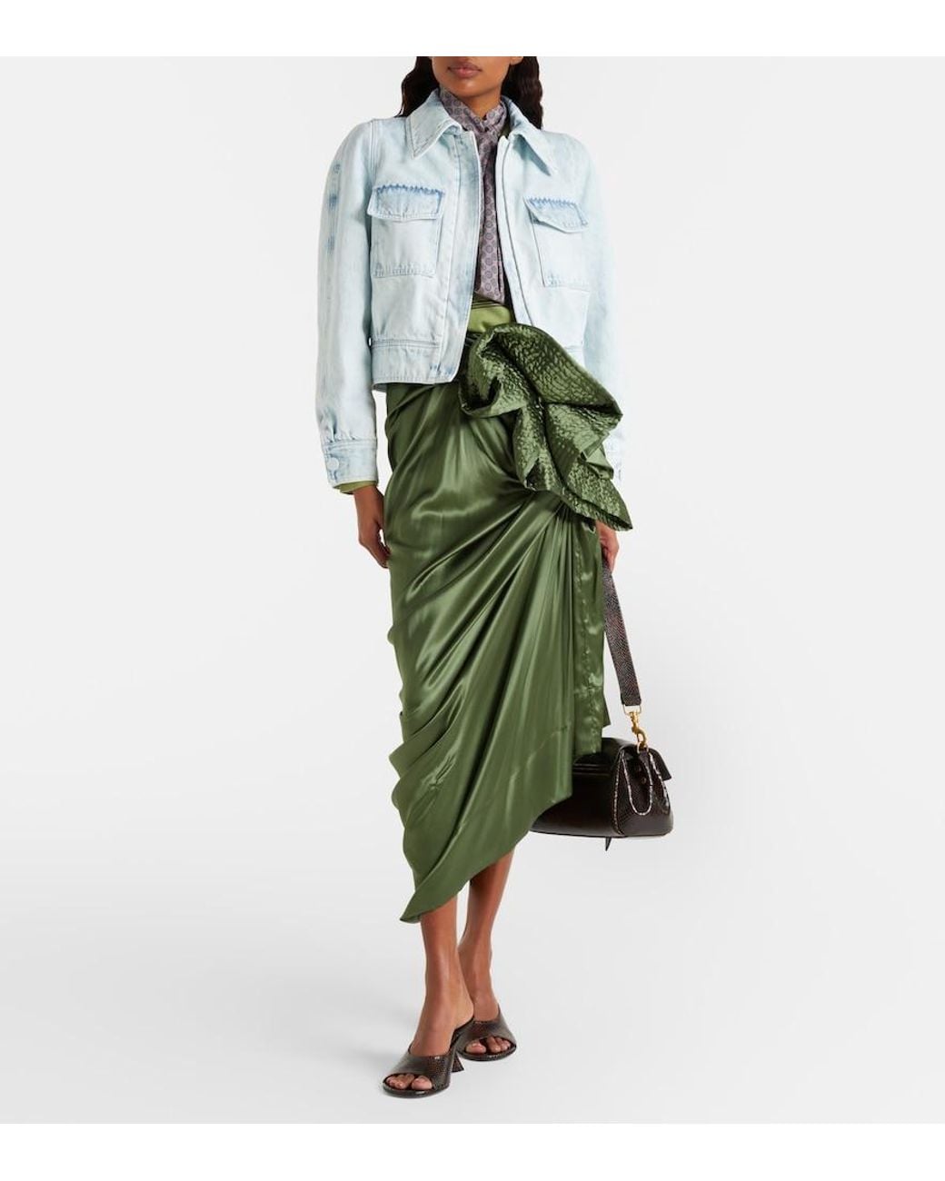 Dries Van Noten Blue Cropped Denim Jacket