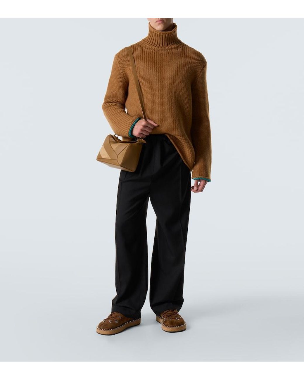 Loewe Brown Wool Turtleneck Sweater for men