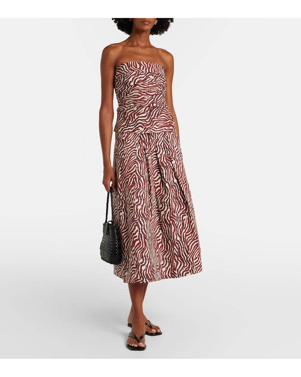 Proenza Schouler Red Label Nessa Printed Cotton-Blend Midi Skirt