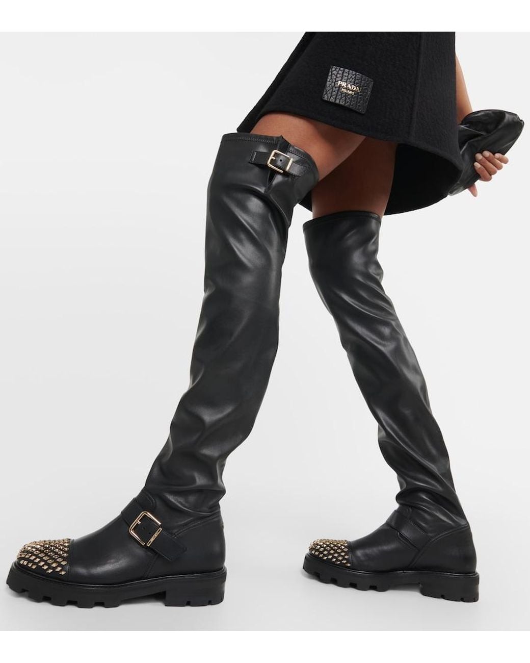 Jimmy Choo Black Biker Ii Knee-High Boots