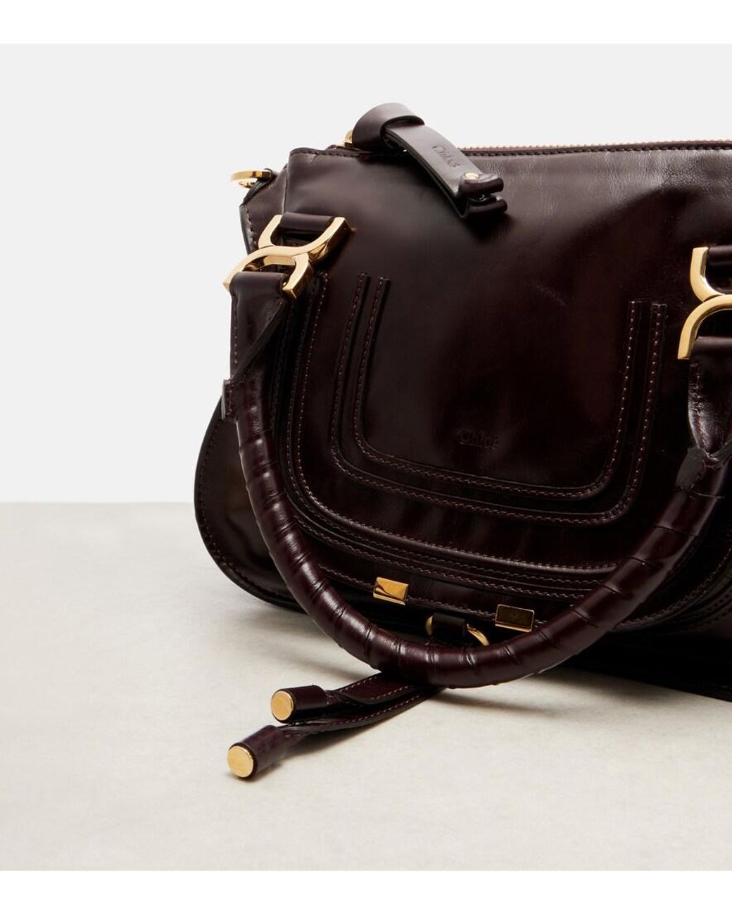 Chloé Black Marcie Small Leather Shoulder Bag