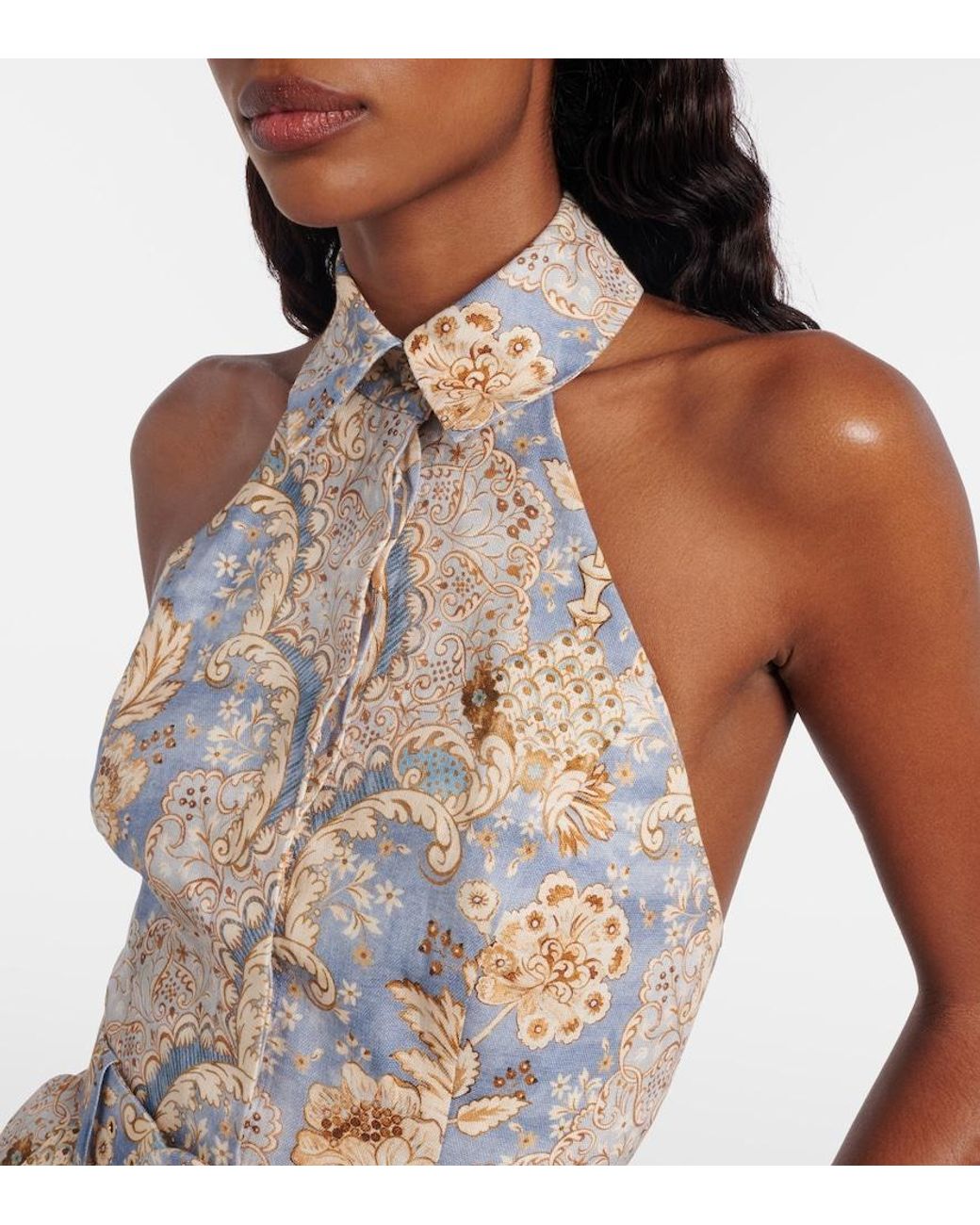 Zimmermann Natural Daylight Printed Linen Romper