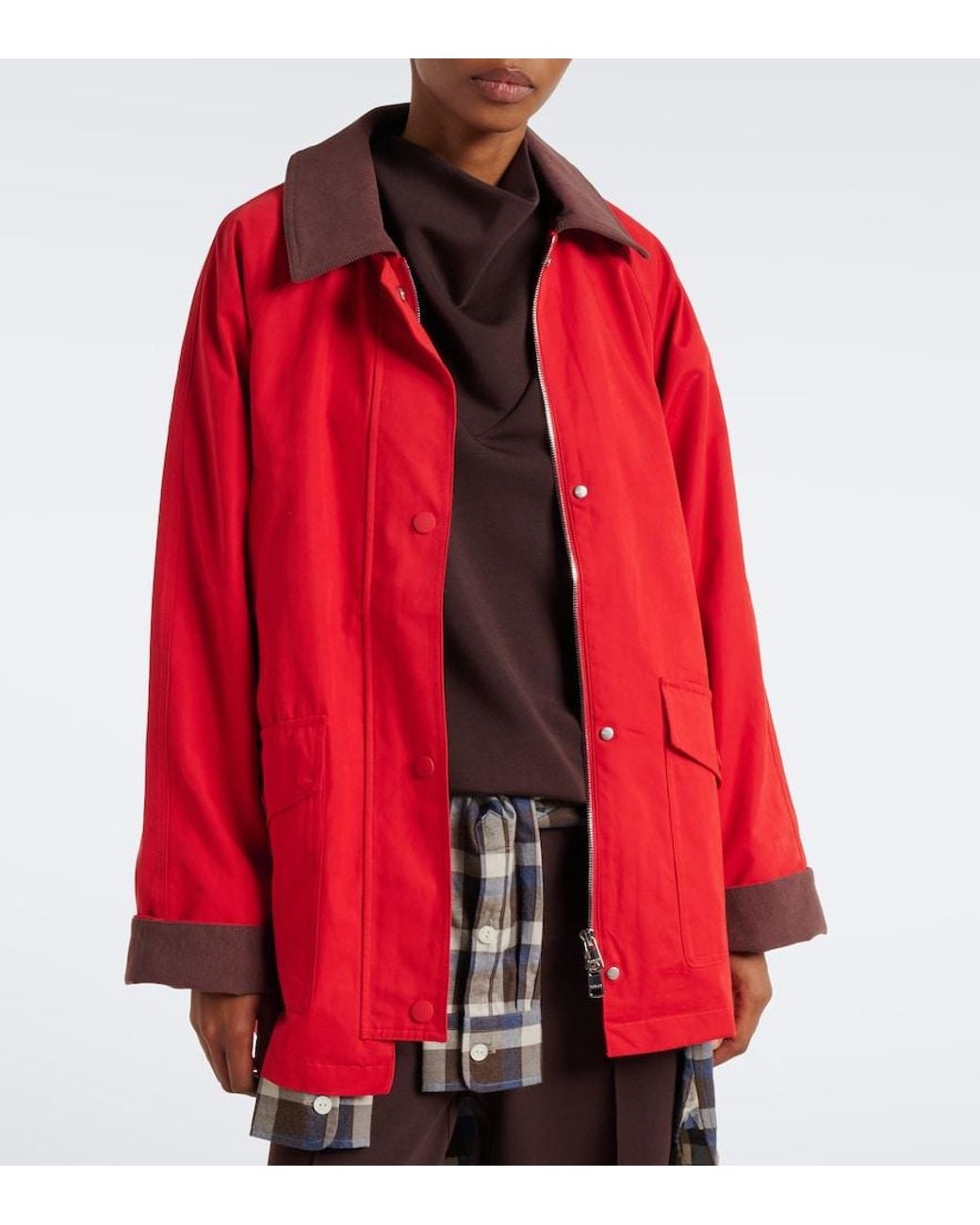 Varley Red Rylan Corduroy-Trimmed Jacket