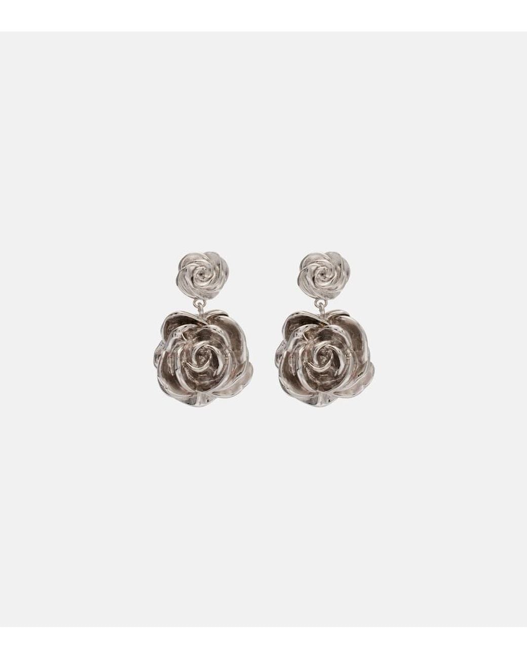 Magda Butrym White Floral Earrings