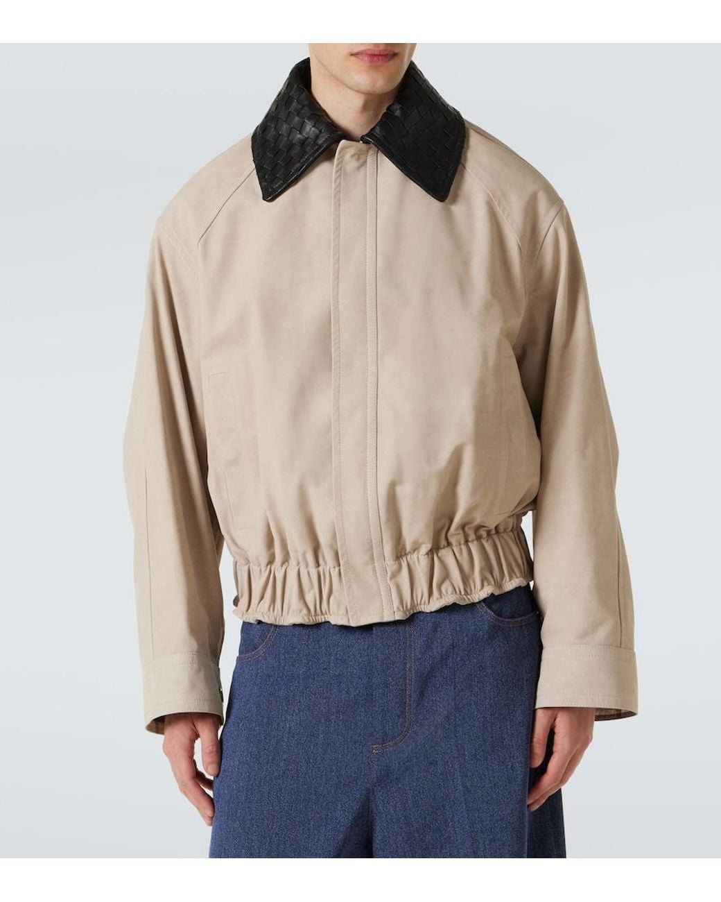 Bottega Veneta Natural Intrecciato Leather Twill Blouson for men