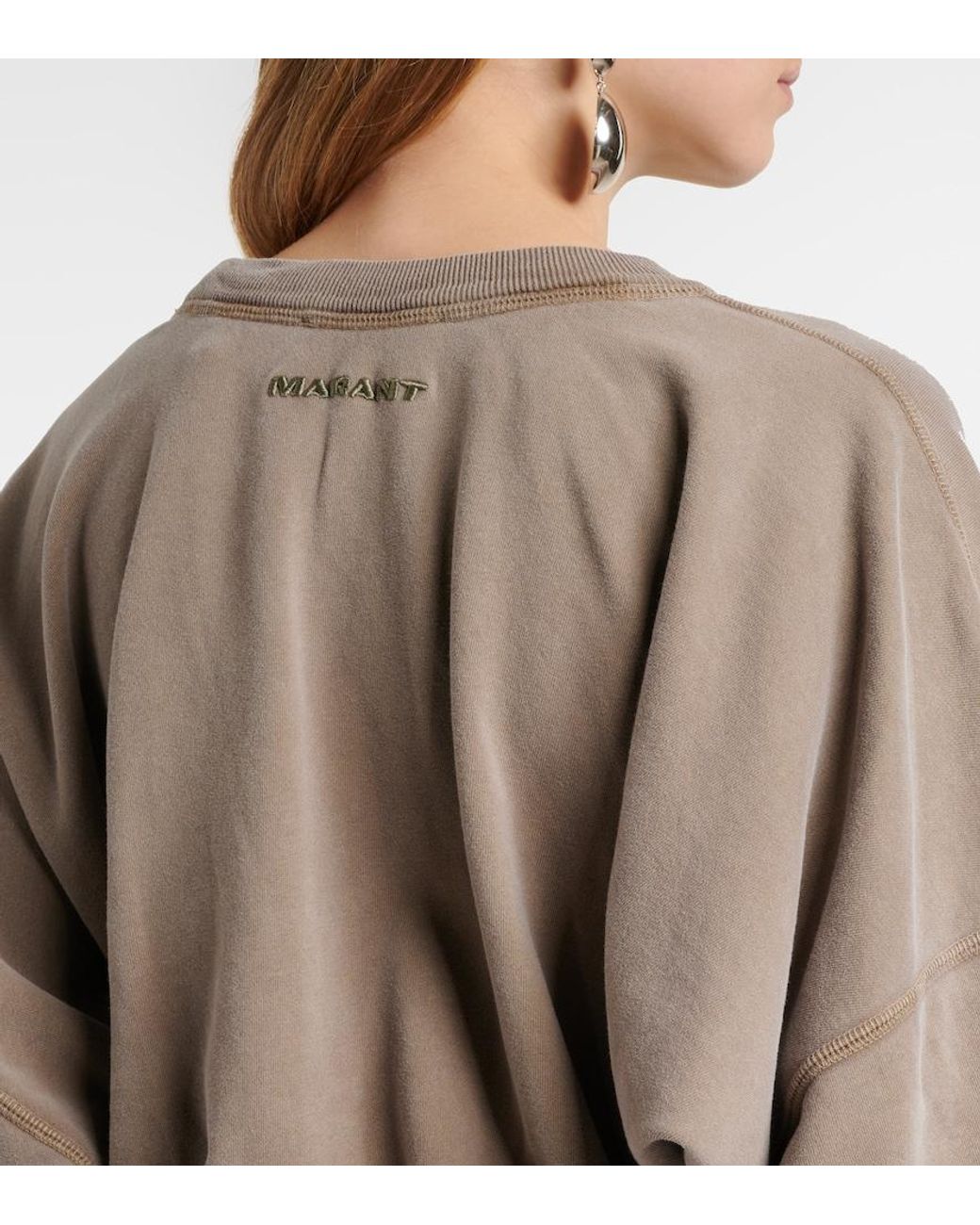 Isabel Marant Natural Sandrina Draped Cotton Midi Dress