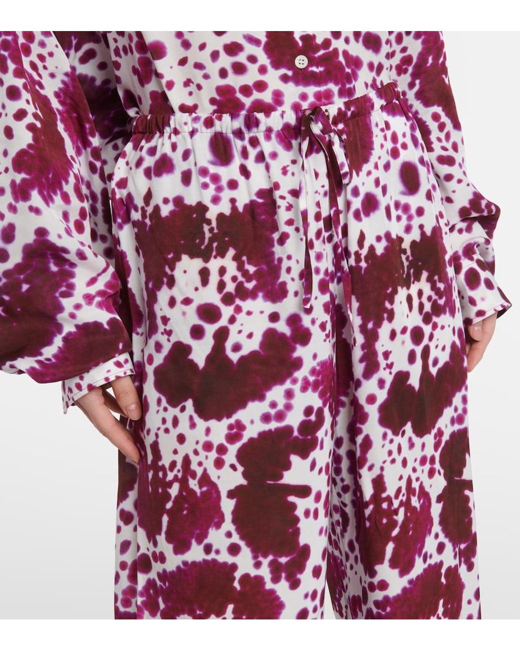 Dries Van Noten Purple Crepe Straight Pants