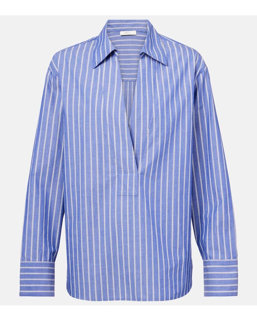 Polo De Algodon A Rayas Vince de color Blue