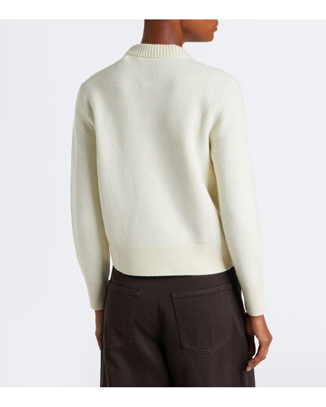 Moncler White Embroidered Wool And Cashmere Cardigan