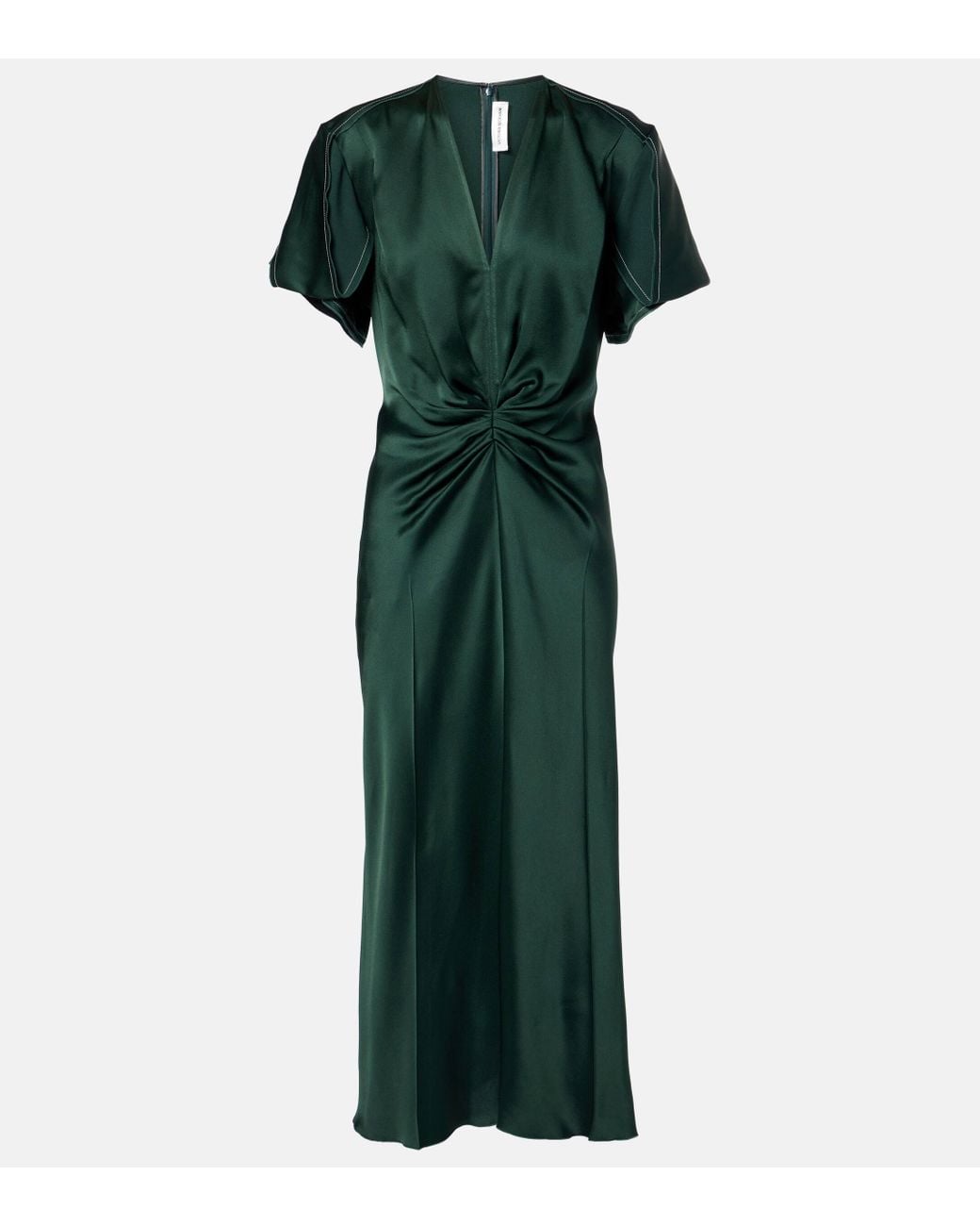 knee length dresses for ladies Victoria Beckham | Gathered Waist Floral Midi Dress