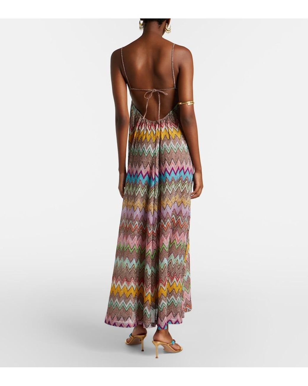 Missoni White Zigzag Lame Beach Dress