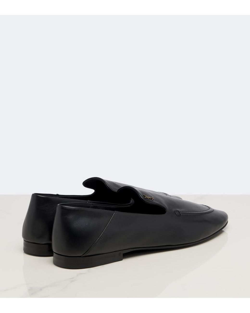 Saint Laurent Black Alain Convertible Leather Loafers