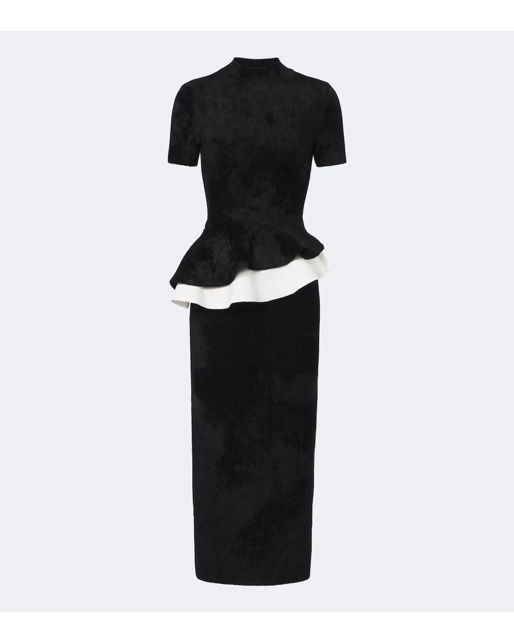 Roland Mouret Black Paneled Peplum Cocktail Dress