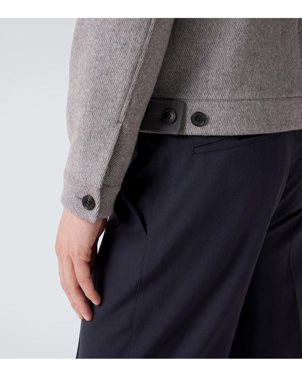 Zegna Gray Wool And Cashmere Jacket for men