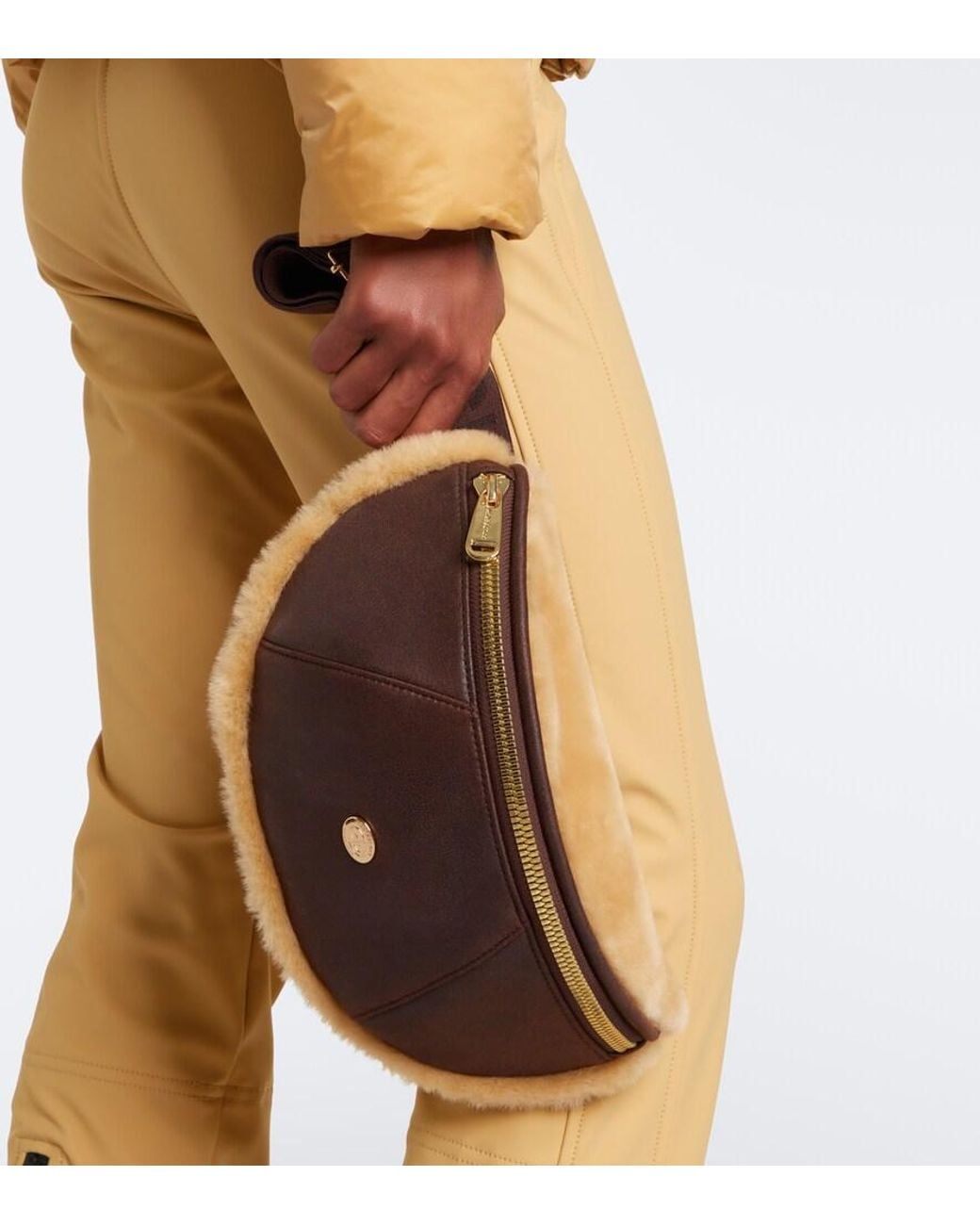 Goldbergh Brown Small Paneled Belt Bag