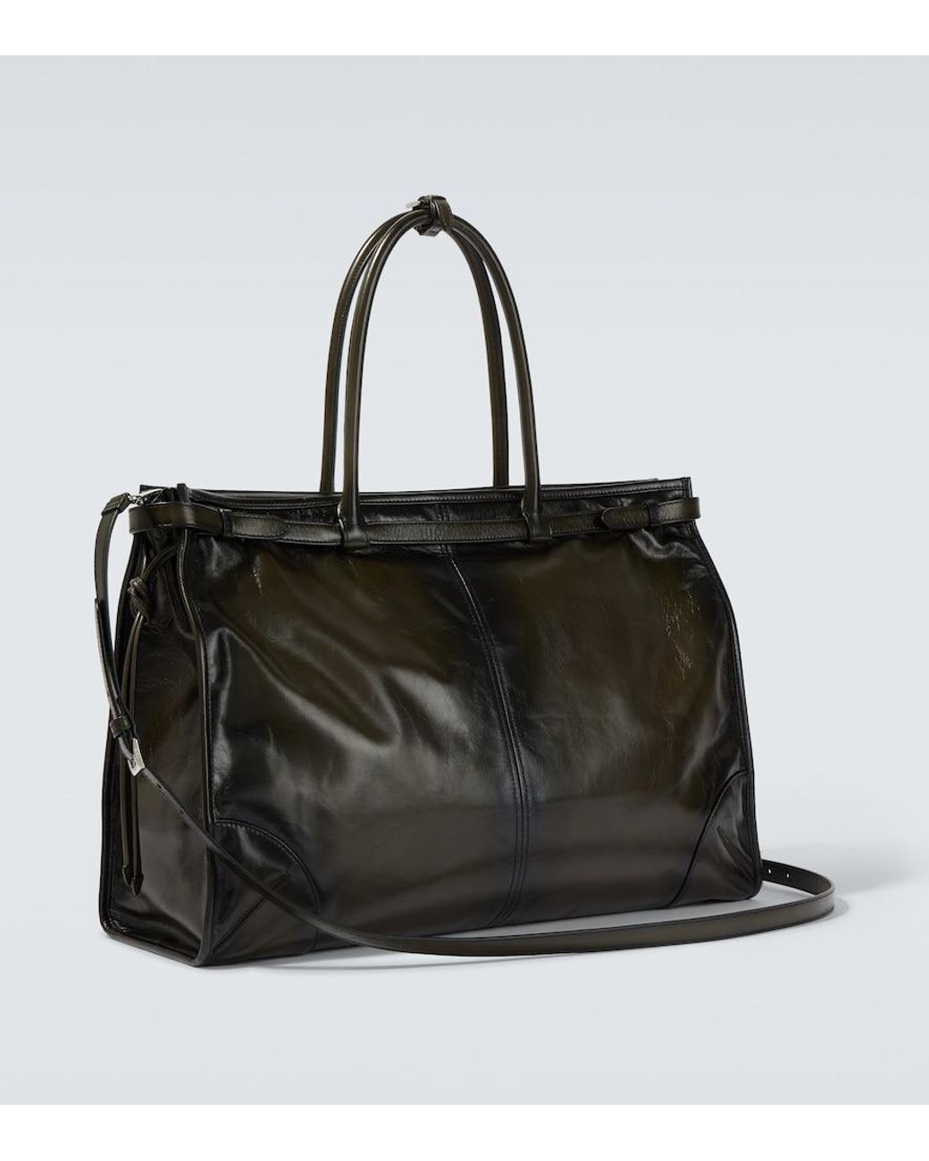 Prada Black Bonnie Leather Tote Bag for men