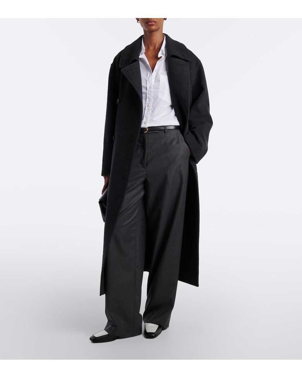 Rohe Blue Virgin Wool Wide-Leg Pants