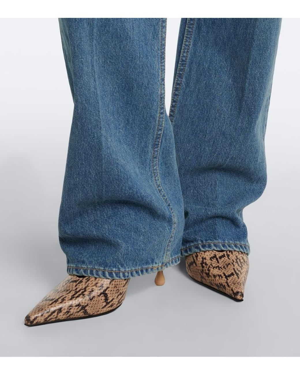 Jimmy Choo Natural Isa Snake-Effect Leather Slingback Pumps