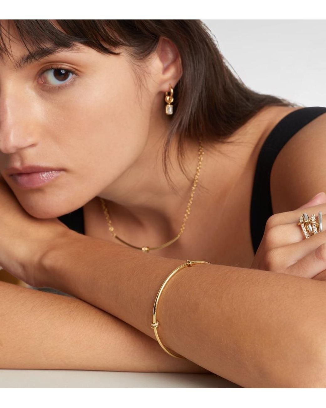 Spinelli Kilcollin Metallic Kini 18Kt Bangle With Diamonds