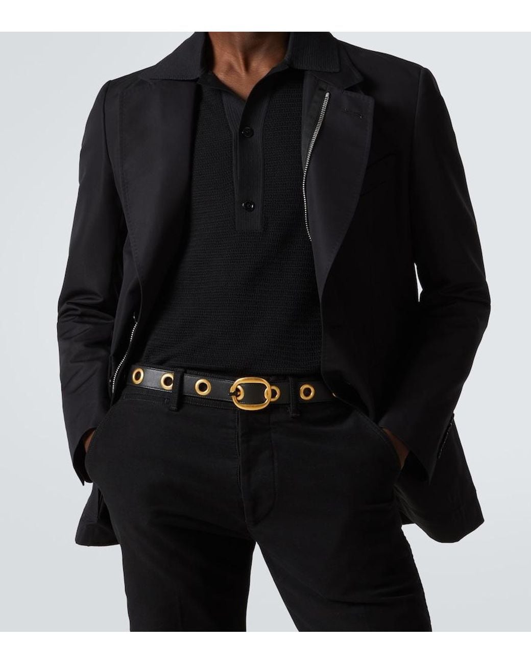 Tom Ford Black Leather Belt for men