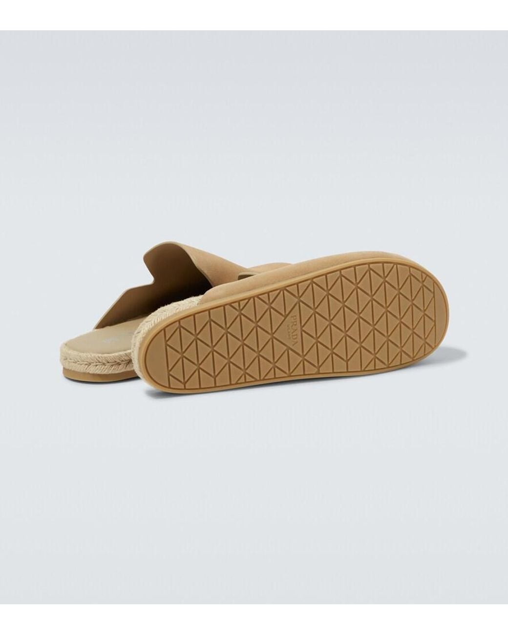 Prada White Suede Clogs for men