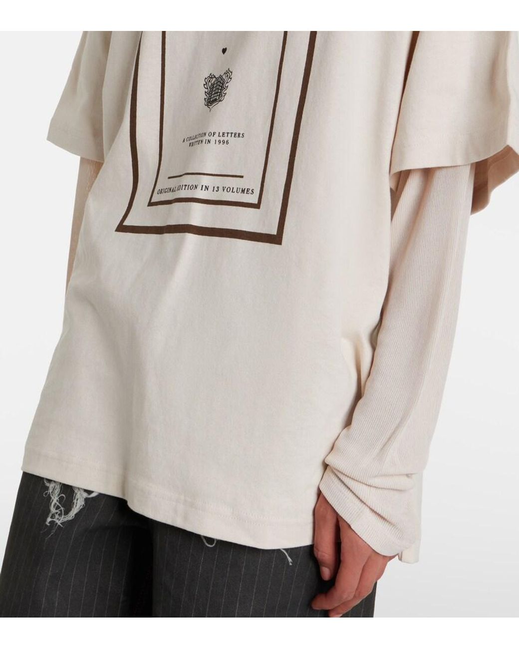 Acne Natural Layered Logo Cotton Jersey T-Shirt