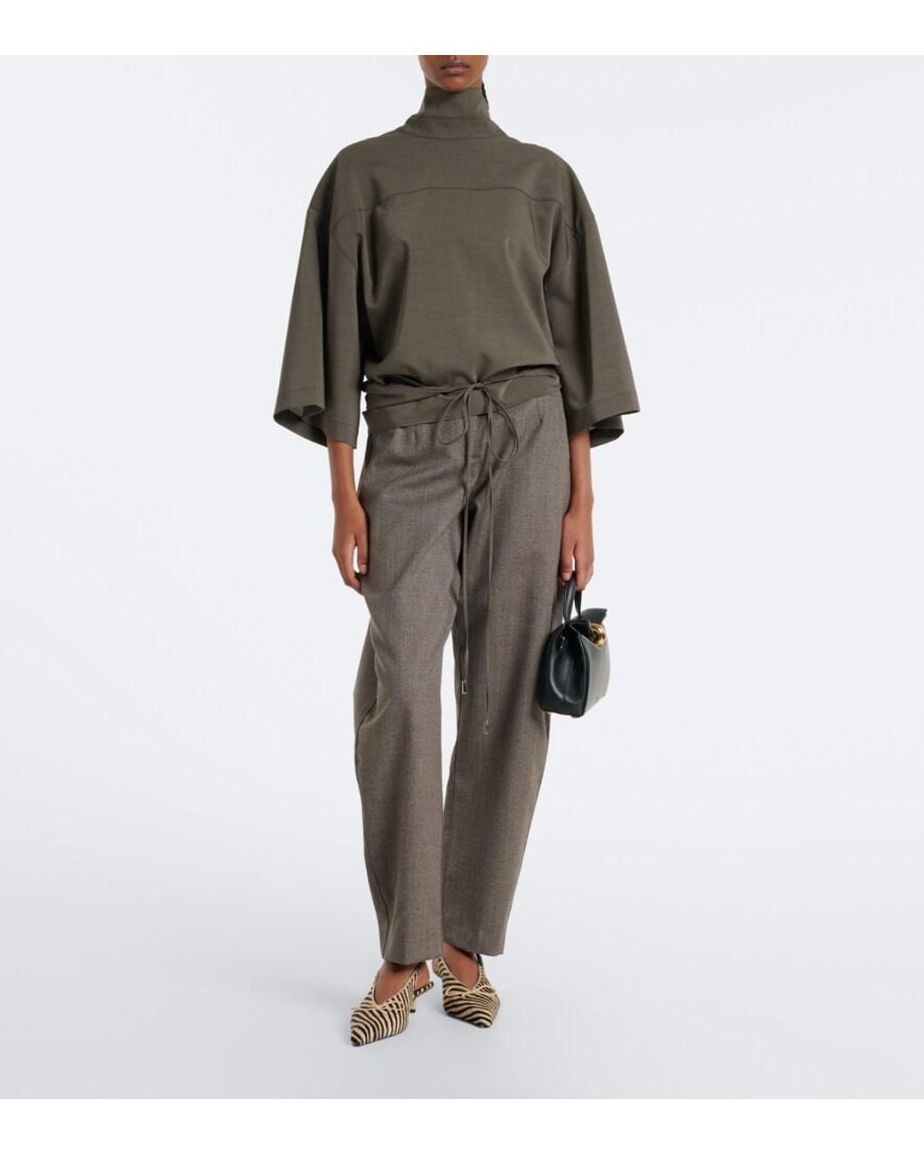 Jacquemus Gray Citta Cotton Barrel-Leg Pants