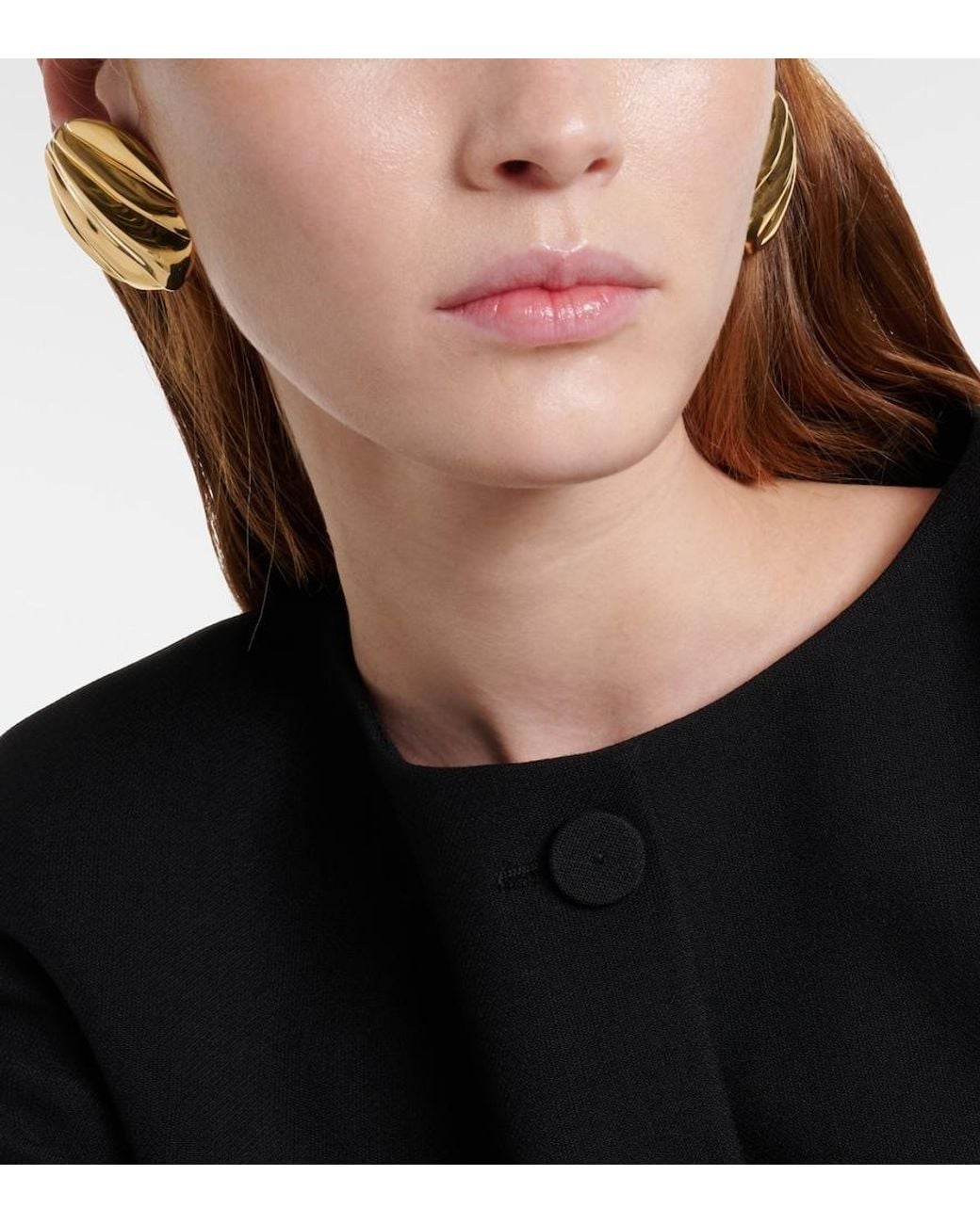 Chloé White Pleats Clip-On Earrings