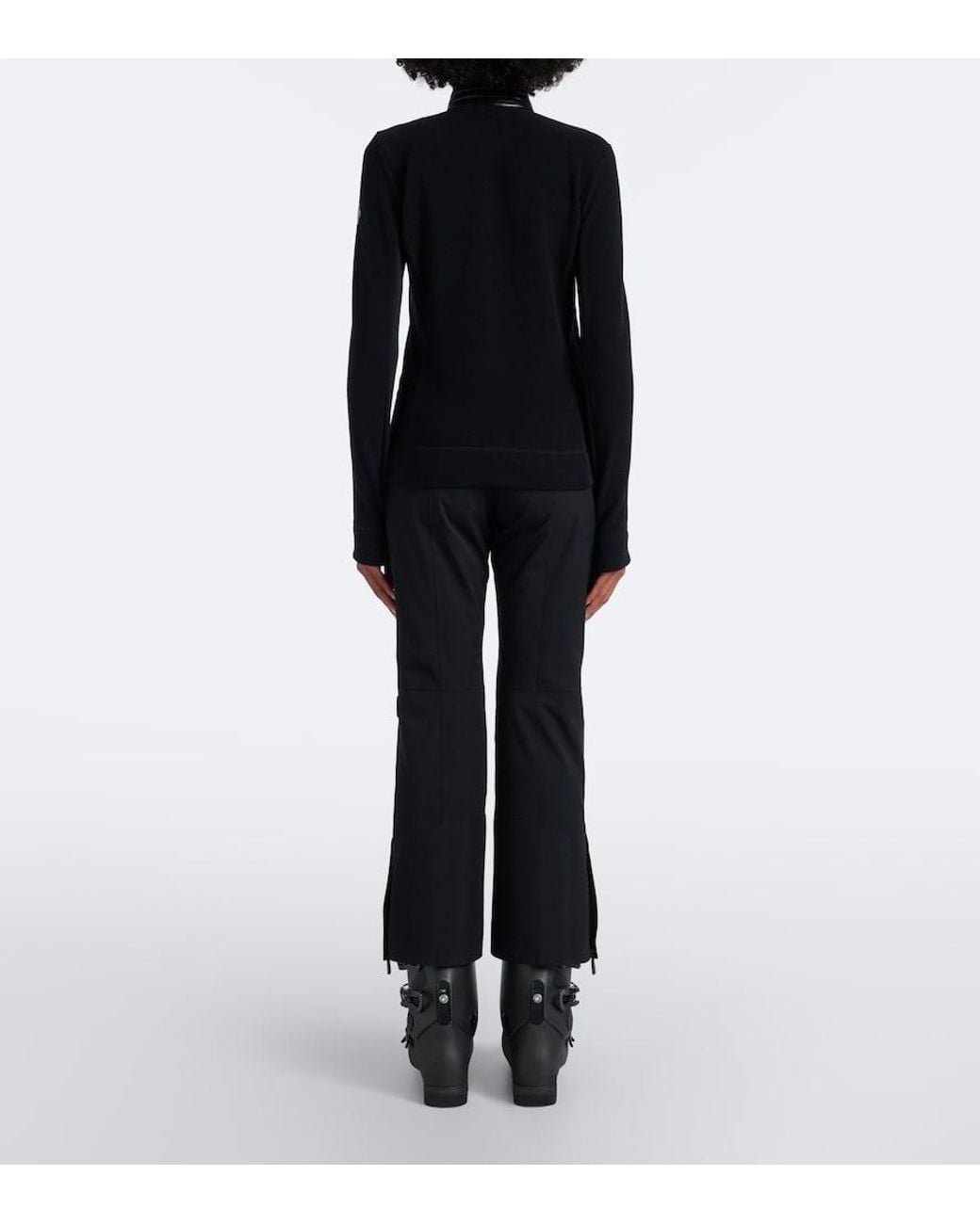 Moncler Blue Fleece Half-Zip Ski Sweater