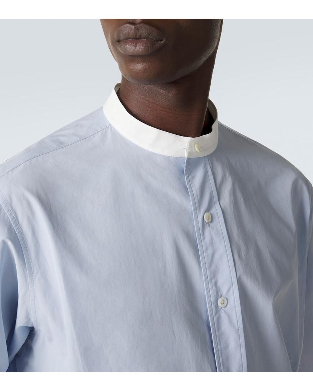The Row Blue Melchior Cotton Poplin Shirt for men