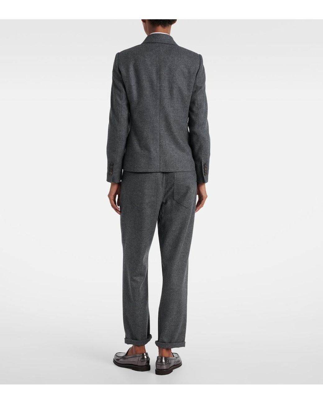 Brunello Cucinelli Gray Wool And Cashmere Blazer